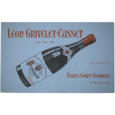 Buvard publicitaire. Léon Grivelet-Cusset. Grands vins de Bourgogne.