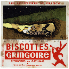 Buvard publicitaire. Biscottes Gringoire. Echec au chasseur - n°3. 