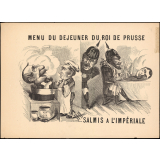 Menu du déjeuner du roi de Prusse : Salmis à l'impériale.