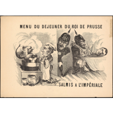 Menu du déjeuner du roi de Prusse : Salmis à l'impériale.