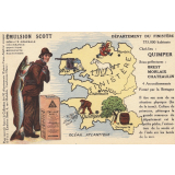 Émulsion Scott - Débilité générale, croissance, dentition, bronchite, rachitisme - Département du Finistère - 773.000 habitants - Chef-lieu : Quimper - Sous-préfectures : Brest, Morlaix, Chateaulin.