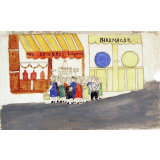 Queue devant une épicerie. 