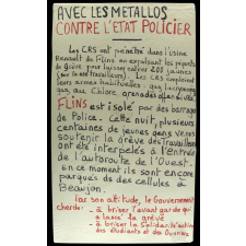 Avec les métallos contre l'Etat policier.