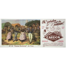 Buvard publicitaire. Chocolat Cardon. Danse bretonne. 