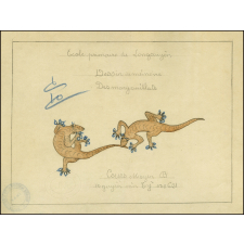 Cochinchine/Dessin de mémoire : des margouillats.