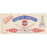 Buvard publicitaire. Sucettes jumelées Tour Eiffel.