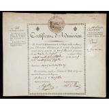 Certificat d'admission d'Auguste Amable François Flesselle à l'école mutuelle d'Amiens.