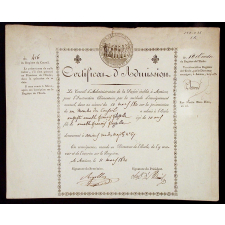 Certificat d'admission d'Auguste Amable François Flesselle à l'école mutuelle d'Amiens.