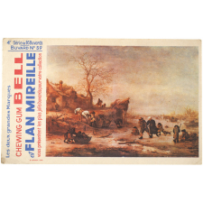 Buvard publicitaire. Chewing Gum Bell et Flan Mireille. Buvard N° 59. Paysage hollandais l'hiver.