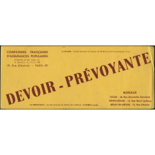 Buvard publicitaire. Devoir-Prévoyante.