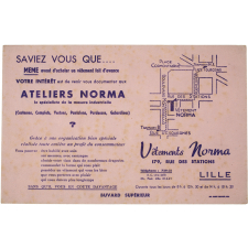 Buvard publicitaire. Vêtements Norma.