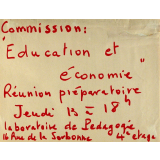 Commission : Education et économie.