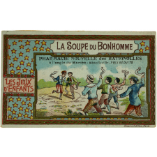 Carte réclame. La soupe du bonhomme. Pharmacie nouvelle des batignolles.