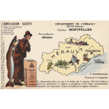 Émulsion Scott - Débilité générale, croissance, dentition, bronchite, rachitisme - Département de l'Herault - 500.575 habitants - Chef-lieu : Montpellier - Sous-préfecture : Béziers.