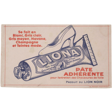 Buvard publicitaire. Liona. Pâte pour chaussures de toile.