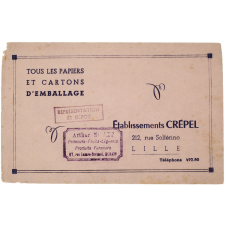 Buvard publicitaire. Établissements Crépel.