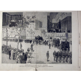 Funérailles de M. Littré, le 4 juin. Chapelle ardente. Service à l'église Notre-Dame-des-Champs. Passage du cortège sur le boulevard Montparnasse.