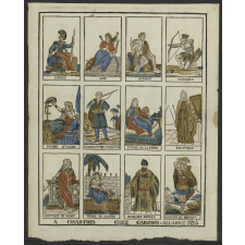 Planche illustrant les continents et leurs habitants. 