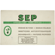 Buvard publicitaire. SEP - Spécialités horticoles.