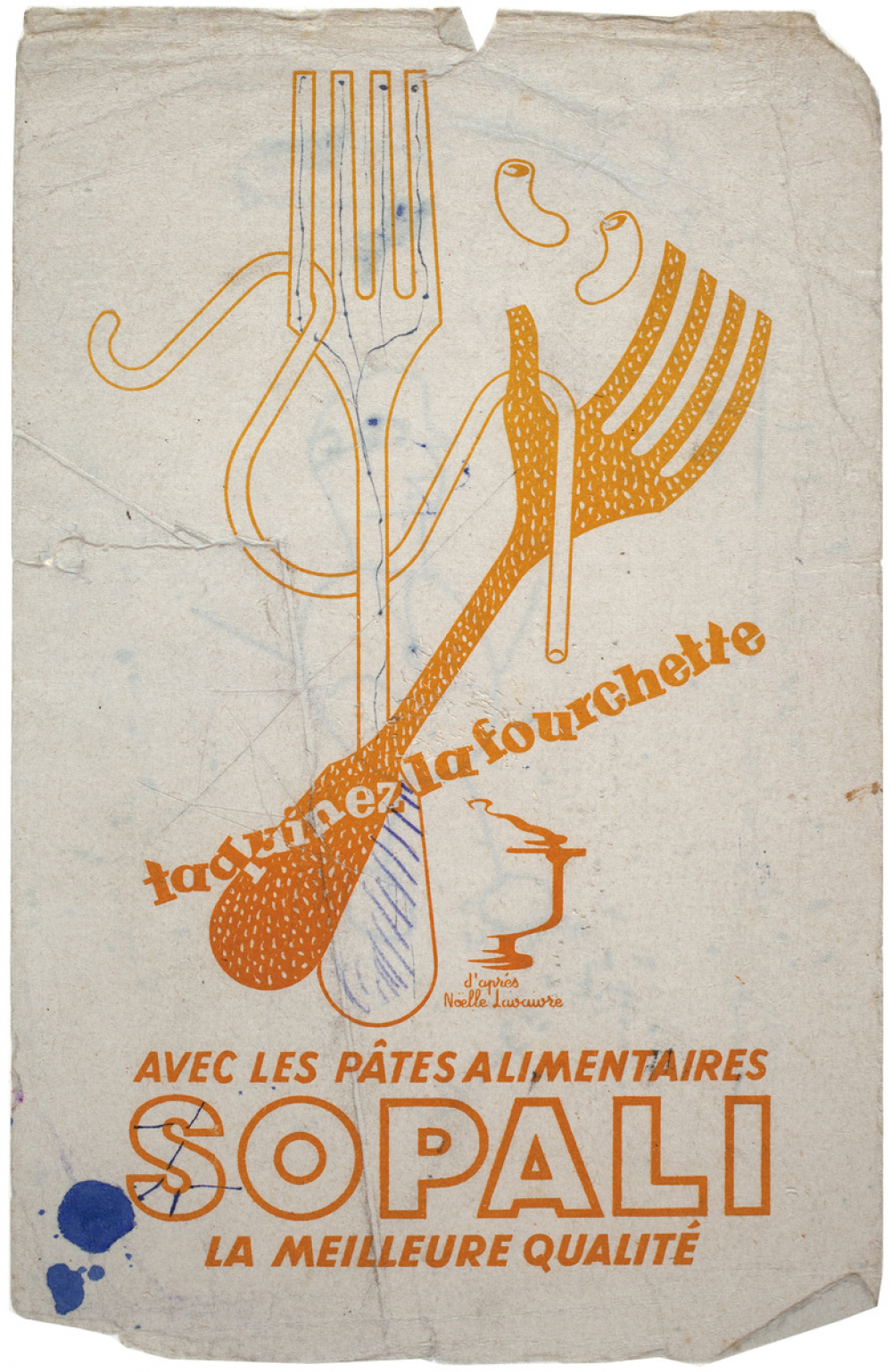 Buvard publicitaire. Pâtes alimentaires Sopali.