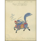 Cochinchine/Dessin d'imagination : une licorne fabuleuse.