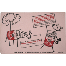 Buvard publicitaire. Lait concentré Gloria.
