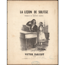 Partition musicale : La leçon de solfège. Chansonnette. Paroles de Gustave Sauvey. Musique de Victor Parizot. Album 1846.