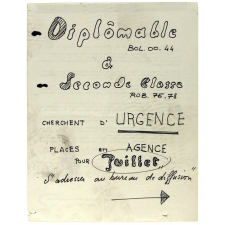 Diplômable et Seconde clase cherchent d'urgence places en agence pour juillet.