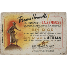 Buvard publicitaire. La Brasserie La Semeuse. Bonne Nouvelle.