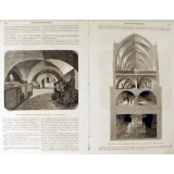 Lycée Napoléon. Cuisines du Lycée Napoléon (ancienne Abbaye Sainte-Geneviève). Coupe du réfectoire, de la cuisine, des Caves, des Catacombes.