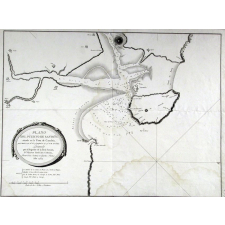 Plano del puerto de Santoña, situado en la costa de Cantabria. Plan du port de Cantoña sur la côte cantabrique. 