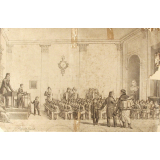 Intérieur de l'Ecole d'Enseignement Mutuel, située rüe du Port-Mahon, au moment de l'Exercice d'Ecriture. 
