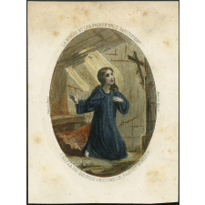 Image religieuse. La misère et les peines nous sanctifient.