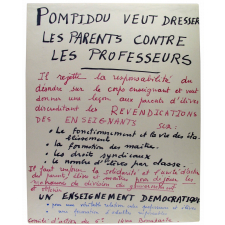 Pompidou veut dresser les parents contre les professeurs.