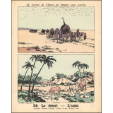 Tableaux muraux. 34 Leçons de Choses en Images sans paroles en tableaux muraux à raconter par les Petits. 33- La tempête en mer. 34- Le désert. L'oasis.