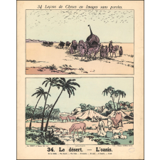 Tableaux muraux. 34 Leçons de Choses en Images sans paroles en tableaux muraux à raconter par les Petits. 33- La tempête en mer. 34- Le désert. L'oasis.