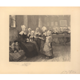 Scène d'école primaire de filles. 