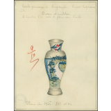 Cochinchine/Dessin d'imitation : décoration d'un vase à fleurs sur l'autel.