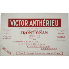 Buvard publicitaire. Victor Anthérieu.