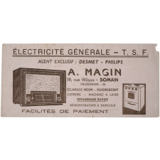 Buvard publicitaire. A. Magin. Électricité générale - T.S.F.