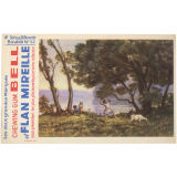 Buvard publicitaire. Chewing Gum Bell et Flan Mireille. Buvard N° 52. Enfants dans un paysage. 