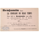 Buvard publicitaire. Benjamin lance la croisade du beau temps. 