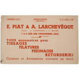 Buvard publicitaire. E. Piat & A. Larchevêque.