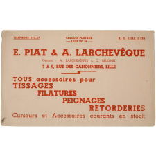 Buvard publicitaire. E. Piat & A. Larchevêque.