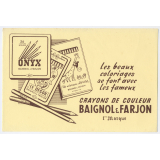 Buvard publicitaire. Crayons de couleur Baignol & Farjon.