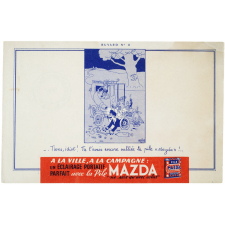 Buvard publicitaire. Pile Mazda. Buvard n°8.