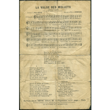 Partition musicale : La valse des mollets. Chanson. Valse.