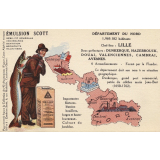 Émulsion Scott - Débilité générale, croissance, dentition, bronchite, rachitisme - Département du Nord - 1.969.182 habitants - Chef-Lieu : Lille - Sous-préfectures : Dunkerque, Hazebrouck, Douai, Valenciennes, Cambrai, Avesnes.