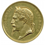 Médaille de prix aux Instituteurs de classes d'adultes à l'effigie de Napoléon III. 