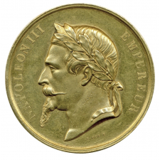 Médaille de prix aux Instituteurs de classes d'adultes à l'effigie de Napoléon III.